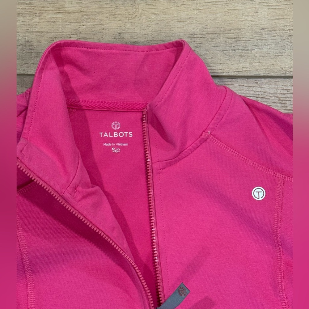 Pair of 2 Talbots New w/ Tags Pink Zip Up Sweatshirt Small Petite Paisley - Picture 8 of 8